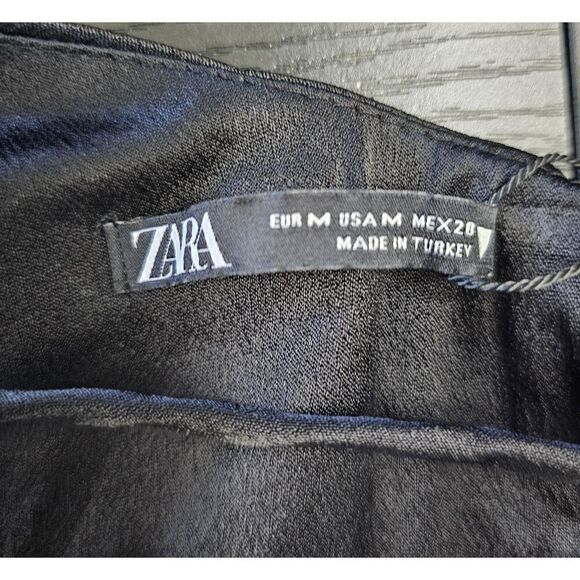 Zara Open Criss Cross Tie Back Crop Top Black Size Medium - Picture 6 of 7